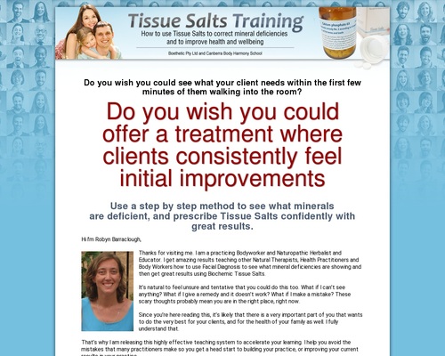 Tissue Salts Training – Health & Fitness