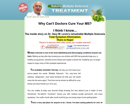 Multiple Sclerosis MS Treatment eBook Cure By Dr. Gary M. Levin – Health & Fitness