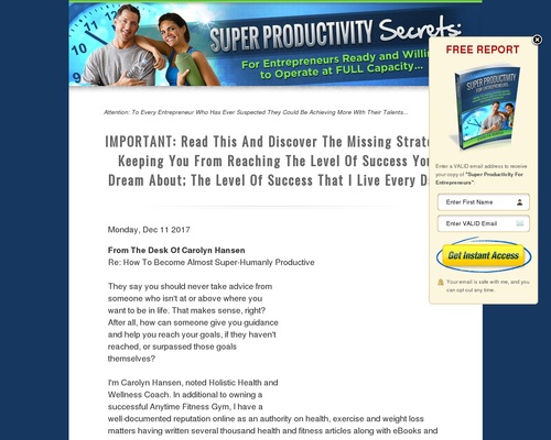 Super Productivity Secrets: For Entrepreneurs Ready And Willing To Operate At FULL Capacity – Health & Fitness