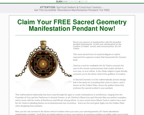 Sacred Geometry Manifestation Pendant – Health & Fitness