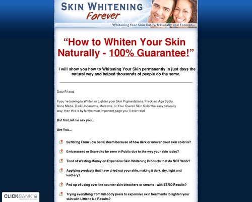 Skin Whitening Forever – Whitening Your Skin Easily, Naturally and Forever – Health & Fitness