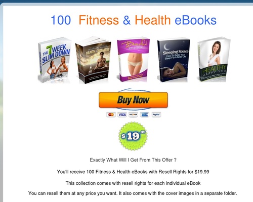E 100 Fitness And Health eBooks With Resell Rights – Health & Fitness