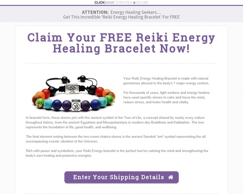 New higher AOVs! Reiki Energy Bracelet (Free Shipping) Full funnel – Health & Fitness