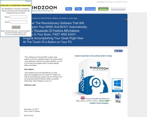 Mindzoom Affirmations Subliminal Software. #1 converting software. – Health & Fitness