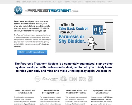 The Paruresis Treatment System – Resources and Help for Shy Bladder – The Paruresis Treatment System was developed with a Doctor of Clinical Psychology to help you learn to overcome your paruresis or shy bladder FAST. – Health & Fitness