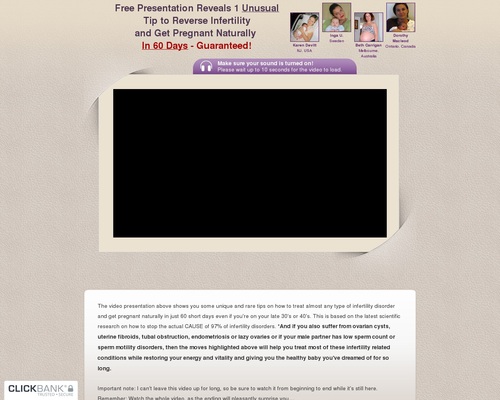Pregnancy Miracle(tm)~ Top CB Infertility Offer~ $100 Bonus~ 90% Comm – Health & Fitness