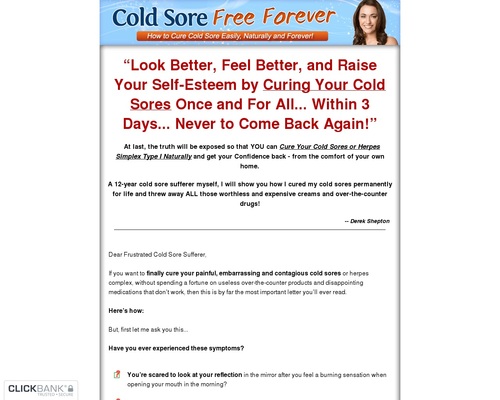 Cold Sore Free Forever – How to Cure Cold Sore Easily, Naturally and Forever! – Health & Fitness