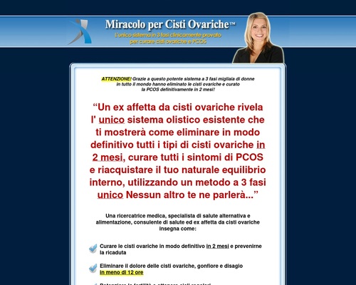 Miracolo per Cisti Ovariche(TM): Ovarian Cyst Miracle(TM) In Italian! – Health & Fitness