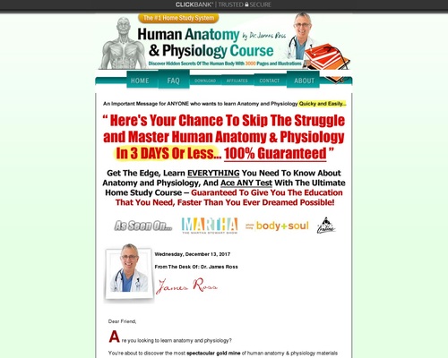 UPDATED! Human Anatomy & Physiology Course – $55.81 Per Sale! – Health & Fitness