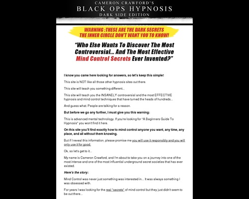 Secrets Of Covert Hypnosis | Black Ops : Darkside Edition – Health & Fitness